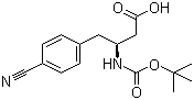structure of CAS# 270065-89-9, Boc-(S)-3-Amino-4-(4-cyanophenyl)butyric acid;(betaS)-4-Cyano-beta-[[(tert-butoxy)carbonyl]amino]benzenebutanoic acid