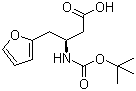 structure of CAS# 270263-06-4, Boc-(S)-3-Amino-4-(2-furyl)butyric acid;(betaS)-beta-[[(tert-Butoxy)carbonyl]amino]-2-furanbutanoic acid