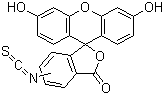 structure of CAS# 27072-45-3, Fluorescein isothiocyanate ;3',6'-Dihydroxy-5(or 6)-isothiocyanatospiro[isobenzofuran-1(3H),9'-[9H]xanthen]-3-one