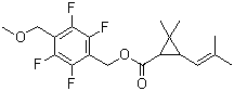结构式 CAS# 271241-14-6, 四氟甲醚菊酯; 2,2-二甲基-3-(2-甲基-1-丙烯基)环丙烷羧酸 2,3,5,6-四氟-4-(甲氧基甲基)苄酯