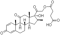 Meprednisone hemisuccinate molecular structure (CAS 27303-92-0)