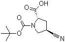 结构式 CAS# 273221-94-6, (2S,4R)-1-(叔丁氧羰基)-4-氰基吡咯烷-2-羧酸
