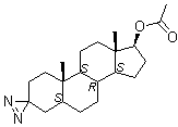 (5alpha,17beta)-Spiro[androstane-3,3'-[3H]diazirin]-17-ol 17-acetate molecular structure (CAS 2760-21-6)