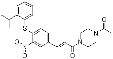 (2E)-1-(4-Acetyl-1-piperazinyl)-3-[4-[[2-(1-methylethyl)phenyl]thio]-3-nitrophenyl]-2-propen-1-one molecular structure (CAS 280749-17-9)