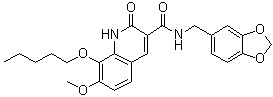 N-(1,3-Benzodioxol-5-ylmethyl)-1,2-dihydro-7-methoxy-2-oxo-8-(pentyloxy)-3-quinolinecarboxamide molecular structure (CAS 282089-49-0)