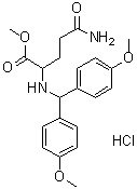 N-[二(4-甲氧基苯基)甲基]-L-谷氨酰胺甲基酯单盐酸盐分子结构 (CAS 28252-55-3)