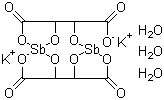 structure of CAS# 28300-74-5, Potassium antimonyl tartrate sesquihydrate;Antimony potassium tartrate trihydrate