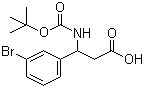结构式 CAS# 284493-58-9, N-叔丁氧羰基-3-氨基-3-(3'-溴苯基)丙酸
