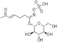 4-甲基亚磺酰基-3-丁烯基硫代葡萄糖酸酯分子结构 (CAS 28463-24-3)