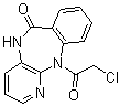 structure of CAS# 28797-48-0, 5,11-Dihydro-11-chloroacetyl-6H-pyrido[2,3-b][1,4]benzodiazepine-6-one
