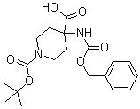4-[(Benzyloxycarbonyl)amino]piperidine-1,4-dicarboxylic acid 1-tert-butyl ester molecular structure (CAS 288154-16-5)