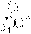 7-Chloro-5-(2-fluoro-phenyl)-1,3-dihydro-2H-1,4-benzodiazepin-2-one molecular structure (CAS 2886-65-9)