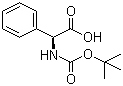 结构式 CAS# 2900-27-8, N-叔丁氧羰基-L-alpha-苯基甘氨酸