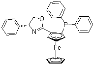 (2S)-1-[(4R)-4,5-Dihydro-4-phenyl-2-oxazolyl]-2-(diphenylphosphino)-ferrocene molecular structure (CAS 291536-01-1)
