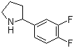 结构式 CAS# 298690-75-2, 2-(3,4-二氟苯基)吡咯烷