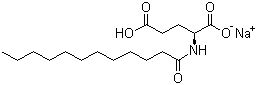 Sodium lauroyl glutamate molecular structure (CAS 29923-31-7)