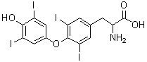 结构式 CAS# 300-30-1, O-(4-羟基-3,5-二碘苯基)-3,5-二碘-DL-酪氨酸