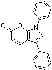 4-Methyl-1,3-diphenylpyrano[2,3-c]pyrazol-6(1H)-one molecular structure (CAS 30020-86-1)