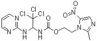 structure of CAS# 300815-04-7, Apcin;[2,2,2-Trichloro-1-(2-pyrimidinylamino)ethyl]carbamic acid 2-(2-methyl-5-nitro-1H-imidazol-1-yl)ethyl ester