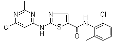 N-(2-氯-6-甲基苯基)-2-[(6-氯-2-甲基-4-嘧啶基)氨基]-5-噻唑甲酰胺分子结构 (CAS 302964-08-5)