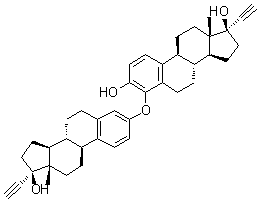 (17alpha)-4-[[(17alpha)-17-Hydroxy-19-norpregna-1,3,5(10)-trien-20-yn-3-yl]oxy]-19-norpregna-1,3,5(10)-trien-20-yne-3,17-diol molecular structure (CAS 303014-90-6)
