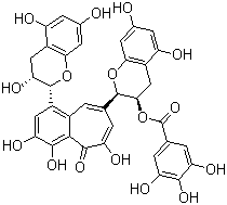 结构式 CAS# 30462-34-1, 茶黄素 3-没食子酸酯