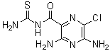 structure of CAS# 30478-39-8, 3,5-Diamino-N-(aminothioxomethyl)-6-chloro-2-pyrazinecarboxamide
