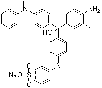 [[4-[(4-Amino-3-methylphenyl)hydroxy[4-(phenylamino)phenyl]methyl]phenyl]amino]benzenesulfonic acid monosodium salt molecular structure (CAS 30586-13-1)