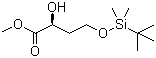 结构式 CAS# 307532-01-0, (S)-(-)-4-(叔丁基二甲基硅氧基)-2-羟基丁酸甲酯