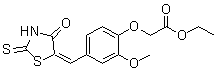 [2-Methoxy-4-[(4-oxo-2-thioxo-5-thiazolidinylidene)methyl]phenoxy]acetic acid ethyl ester molecular structure (CAS 310456-65-6)