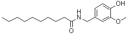 structure of CAS# 31078-36-1, N-Vanillyldecanamide;N-[(4-Hydroxy-3-methoxyphenyl)methyl]decanamide; Capric acid vanillylamide; Decylic acid vanillylamide; N-Vanillyldecanamide; Vanillyl N-decoylamide