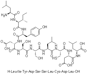 L-Leucyl-L-isoleucyl-L-tyrosyl-L-alpha-aspartyl-L-seryl-L-seryl-L-leucyl-L-cysteinyl-L-alpha-aspartyl-L-leucine molecular structure (CAS 310879-84-6)