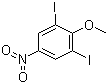 structure of CAS# 31106-75-9, 1,3-Diiodo-2-methoxy-5-nitrobenzene;2,6-Diiodo-4-nitroanisole