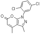 1-(2,5-Dichlorophenyl)-3,4-dimethyl-pyrano[2,3-c]pyrazol-6(1H)-one molecular structure (CAS 312621-02-6)