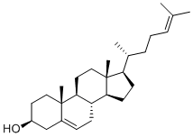 structure of CAS# 313-04-2, Cholesterol EP Impurity B;Desmosterol;(3S,8S,9S,10R,13R,14S,17R)-10,13-dimethyl-17-[(2R)-6-methylhept-5-en-2-yl]-2,3,4,7,8,9,11,12,14,15,16,17-dodecahydro-1H-cyclopenta[a]phenanthren-3-ol