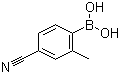结构式 CAS# 313546-18-8, 2-甲基-4-氰基苯硼酸