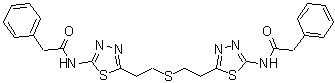N,N'-[Thiobis(2,1-ethanediyl-1,3,4-thiadiazole-5,2-diyl)]bis[benzeneacetamide] molecular structure (CAS 314045-39-1)