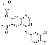 N-(3-Chloro-4-fluorophenyl)-6-nitro-7-[[(3S)-tetrahydro-3-furanyl]oxy]-4-quinazolinamine molecular structure (CAS 314771-88-5)