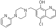 structure of CAS# 315698-36-3, 5-Chloro-7-[[4-(2-pyridinyl)-1-piperazinyl]methyl]-8-quinolinol