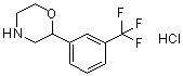 2-[3-(Trifluoromethyl)phenyl]tetrahydro-1,4-oxazine hydrochloride molecular structure (CAS 31599-68-5)