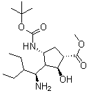 (1S,2S,3S,4R)-3-[(1S)-1-Amino-2-ethylbutyl]-4-[[(1,1-dimethylethoxy)carbonyl]amino]-2-hydroxy-cyclopentanecarboxylic acid methyl ester molecular structure (CAS 316173-29-2)