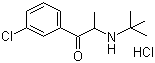 结构式 CAS# 31677-93-7, 盐酸安非他酮; 1-(3-氯苯基)-2-[(1,1-甲基乙基)氨基]-1-丙酮盐酸盐