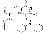 结构式 CAS# 31687-58-8, N,1-双(叔丁氧羰基)-L-组氨酸双环己胺盐