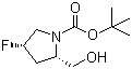 structure of CAS# 317356-27-7, (2S,4S)-4-Fluoro-2-(hydroxymethyl)pyrrolidine-1-carboxylic acid tert-butyl ester;tert-Butyl (2S,4S)-4-fluoro-2-(hydroxymethyl)-1-pyrrolidinecarboxylate; (2S,4S)-1-(tert-Butoxycarbonyl)-4-fluoro-2-hydroxymethylpyrrolidine