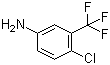 structure of CAS# 320-51-4, 5-Amino-2-chlorobenzotrifluoride;4-Chloro-3-(trifluoromethyl)aniline; 4-Chloro-3-(trifluoromethyl)-benzenamine; 4-Chloro-alpha,alpha,alpha-trifluoro-m-toluidine