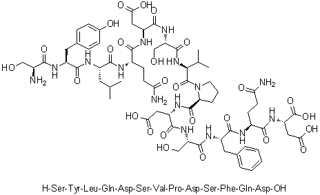L-丝氨酰-L-酪氨酰-L-亮氨酰-L-谷氨酰胺酰-L-alpha-天冬氨酰-L-丝氨酰-L-缬氨酰-L-脯氨酰-L-alpha-天冬氨酰-L-丝氨酰-L-苯丙氨酰-L-谷氨酰胺酰-L-天冬氨酸分子结构 (CAS 320341-56-8)
