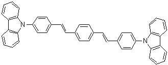 9,9'-[1,4-亚苯基二[(1E)-2,1-乙烯二基-4,1-亚苯基]]二-9H-咔唑分子结构 (CAS 320575-30-2)