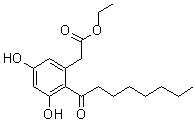 3,5-Dihydroxy-2-(1-oxooctyl)benzeneacetic acid ethyl ester molecular structure (CAS 321661-62-5)