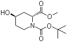 1-(tert-Butyl) 2-methyl (2R,4R)-4-hydroxypiperidine-1,2-dicarboxylate molecular structure (CAS 321744-25-6)