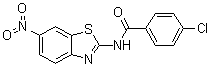 structure of CAS# 321943-75-3, 4-Chloro-N-(6-nitro-2-benzothiazolyl)benzamide